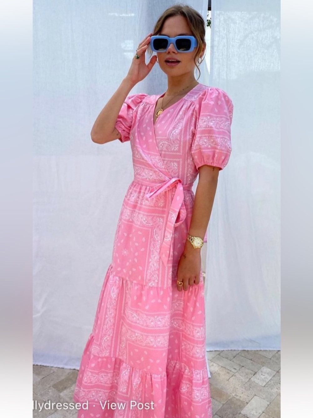 Never Fully Dressed Pink Paisley Midi Dress